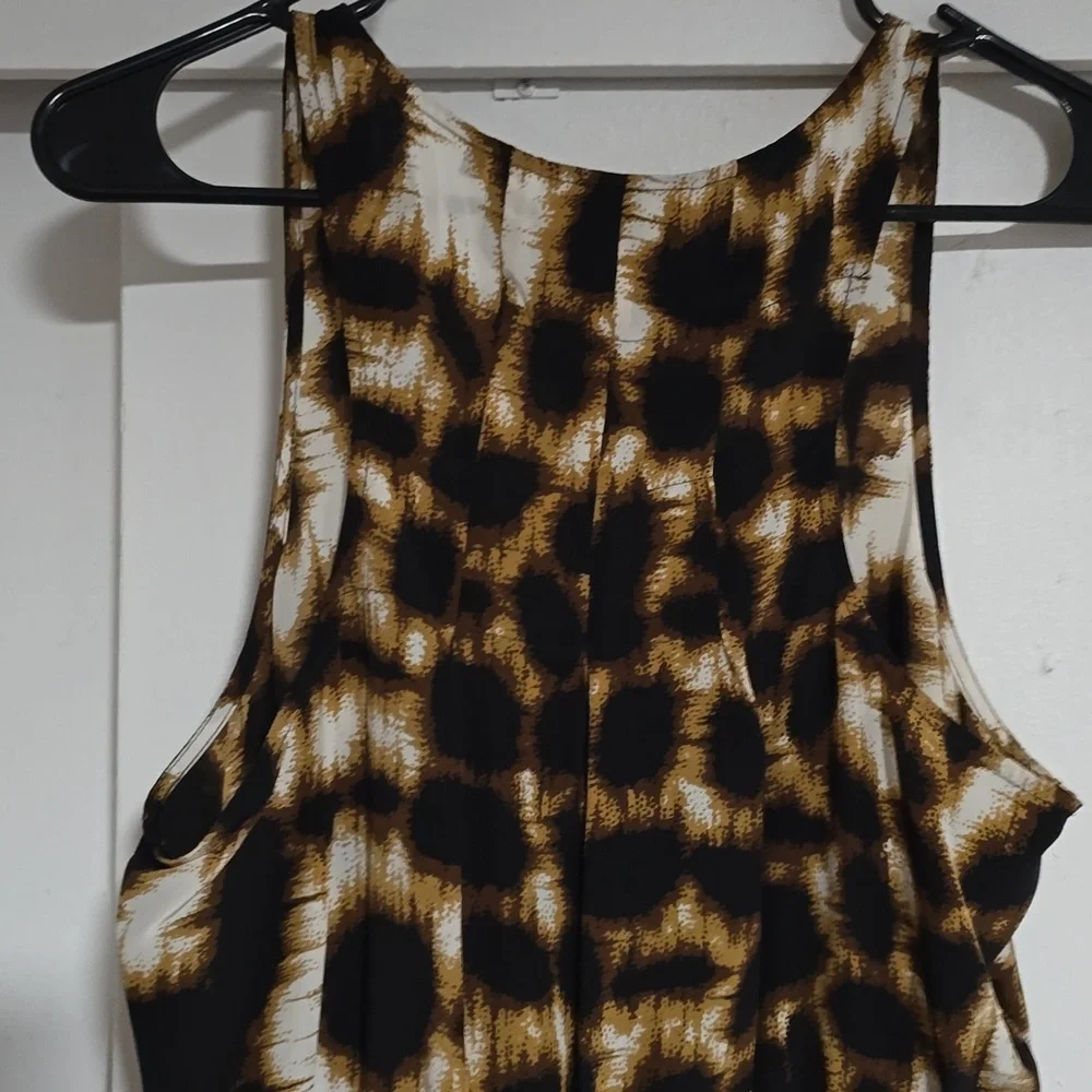 100%Silk Barneys New York Twelfth Street by Cynthia Vincent Cheetah Print Dress - Picture 8 of 8